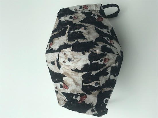 Collie Dogs with Paw Prints on Reverse Side - Reversible Limited Edition Face Mask image 1